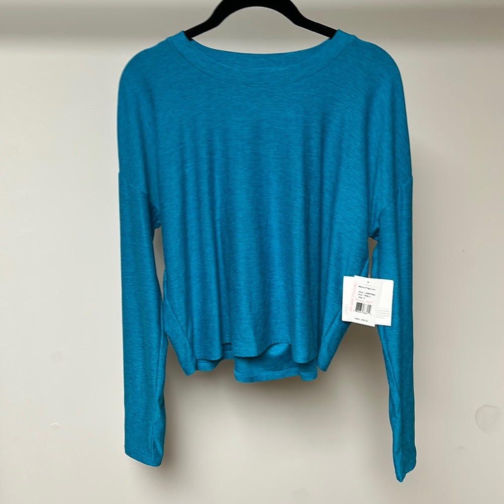 Beyond yoga open space pullover peacock blue